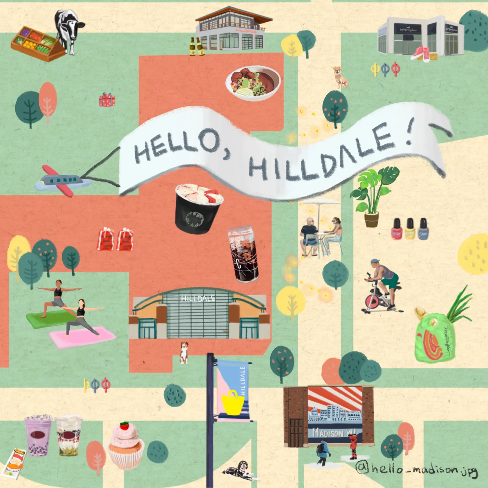 Hello, Hilldale illustrated map